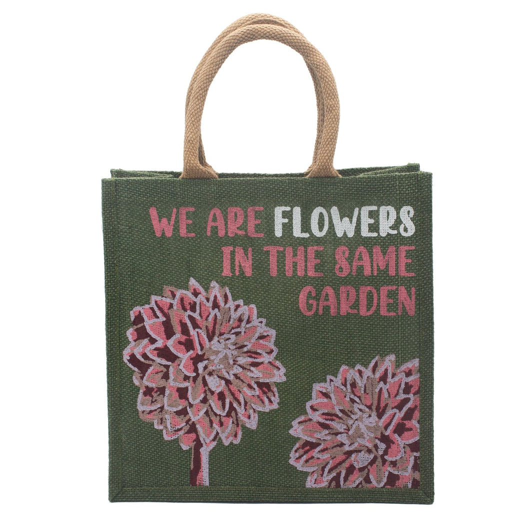 Printed Jute Bag - We are Flowers - Natural