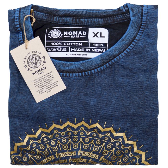XLarge Stone Washed Teashirt - Mandala - Blue