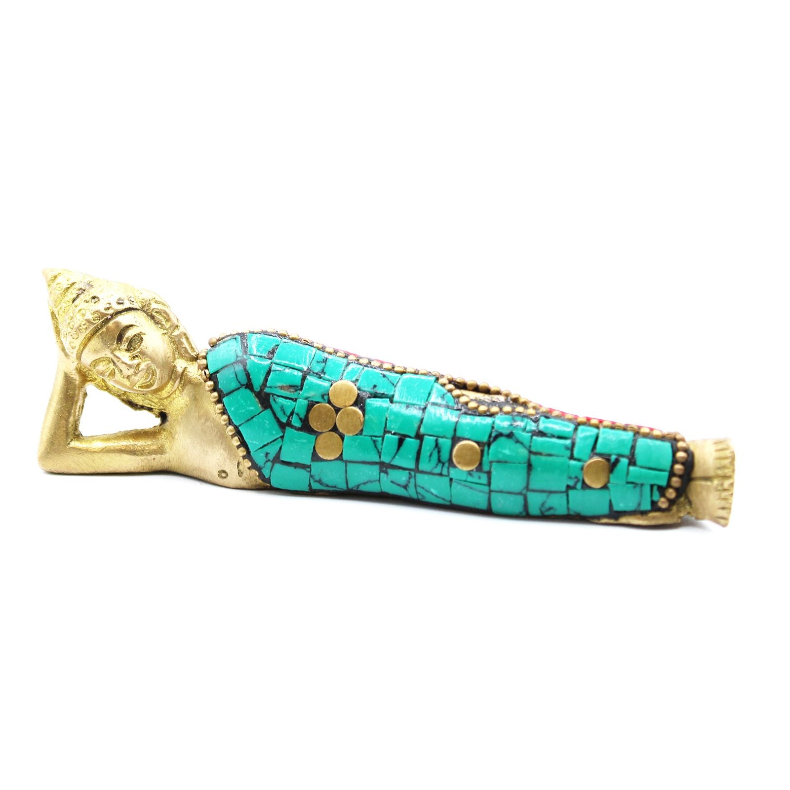 Messing Buddha Figur - Liggende - 10cm