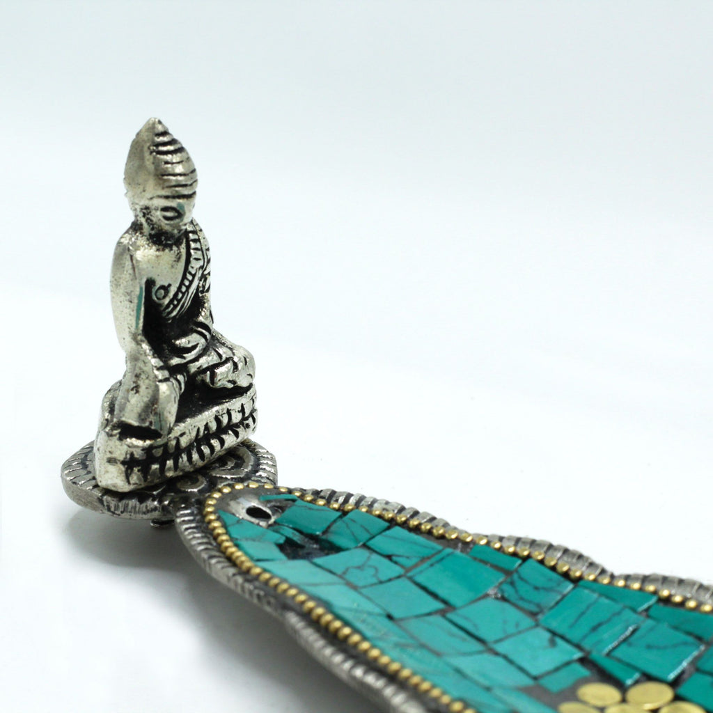 Buddha langbladet tibetansk dekorationsrøgelsesholder