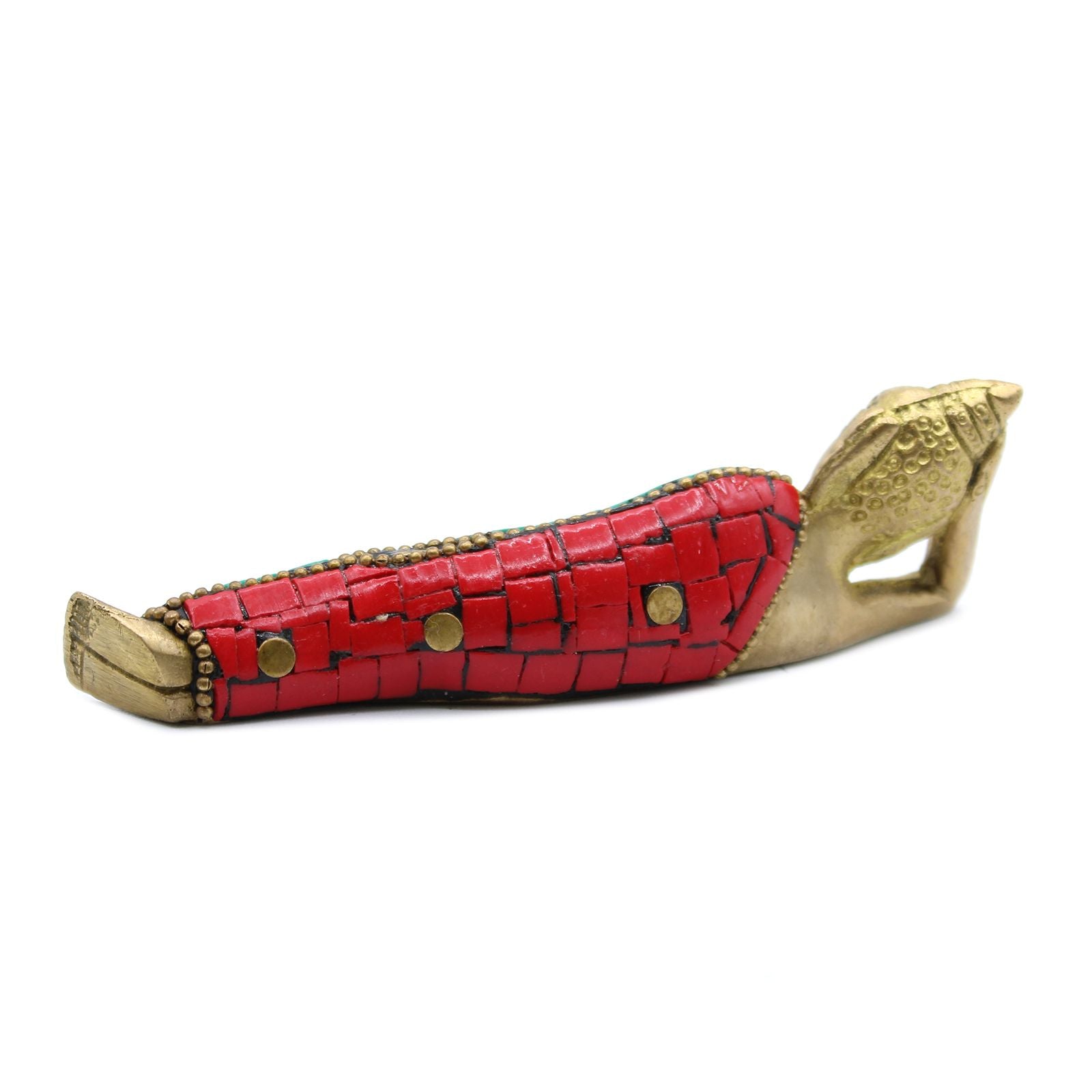 Messing Buddha Figur - Liggende - 10cm