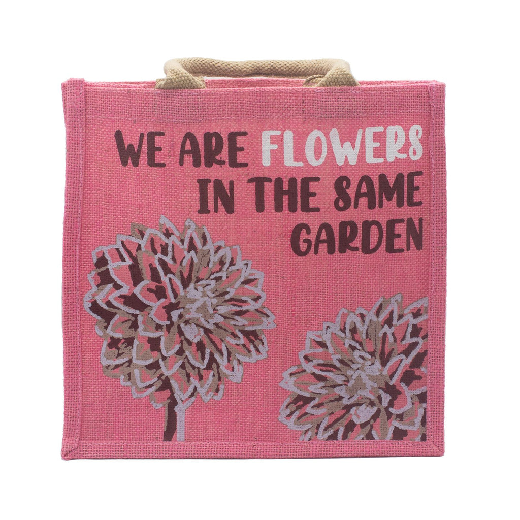 Printed Jute Bag - We are Flowers - Natural