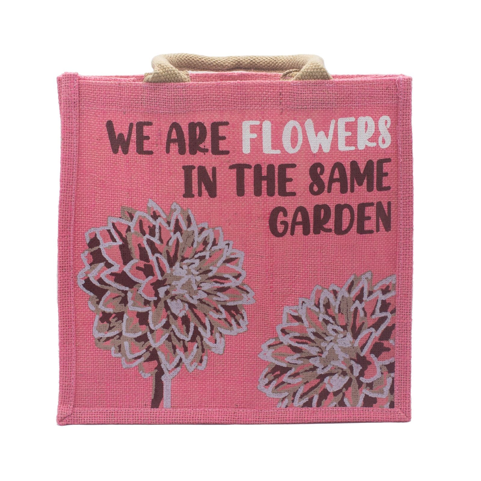 Printed Jute Bag - We are Flowers - Natural