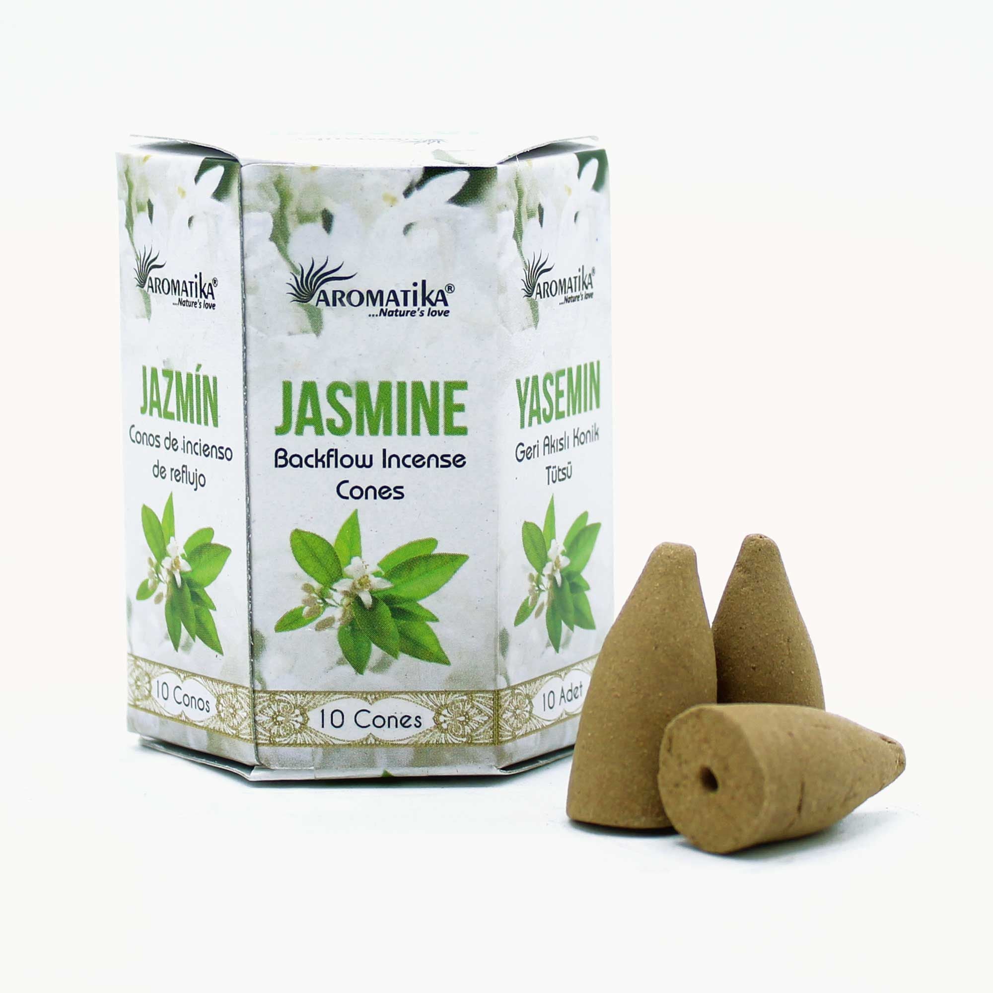 Masala Backflow Røgelse pakke med 10 - Jasmin