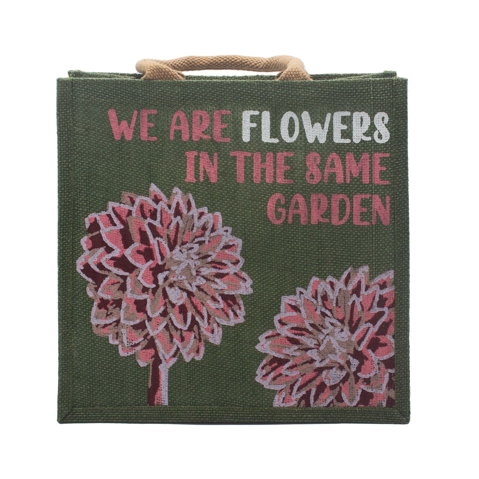 Printed Jute Bag - We are Flowers - Natural