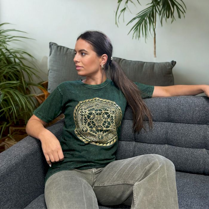 Large Stone Washed Teashirt - Chakra - Green