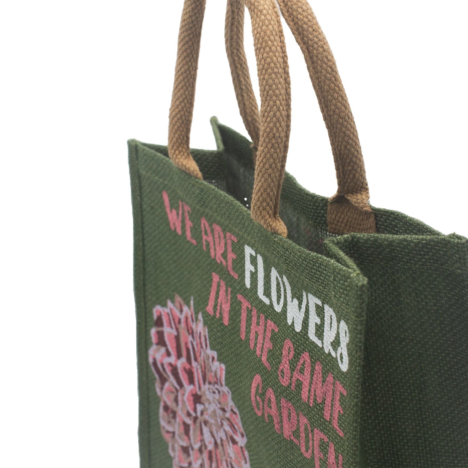 Printed Jute Bag - We are Flowers - Natural
