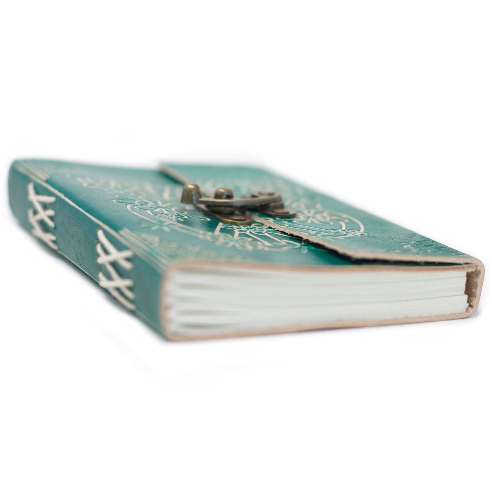 Leather Green Peace with Lock Notebook (18x13 cm)