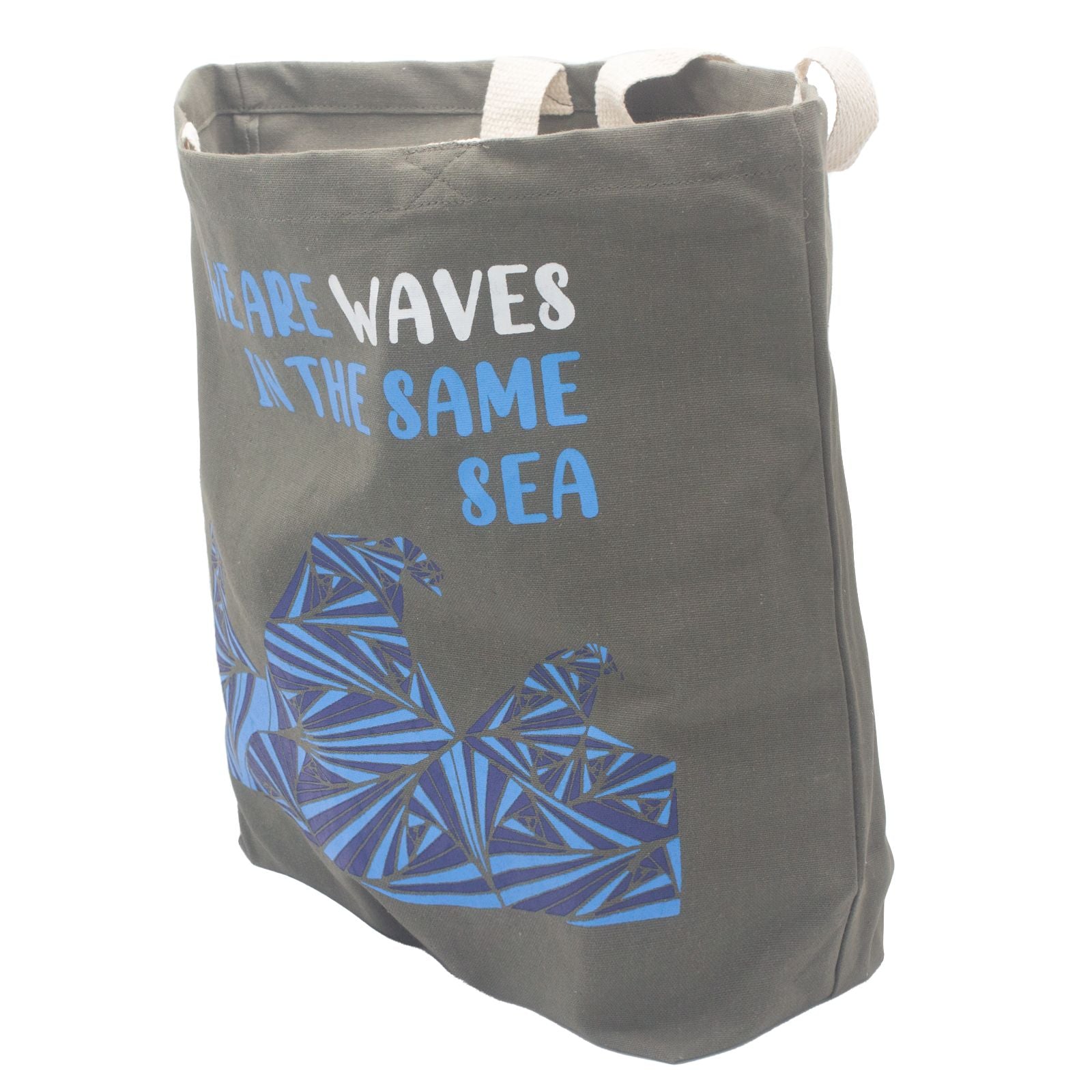 Printed Cotton Bag - We are Waves - Grey