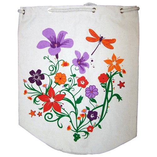Cotton Duffel Bag asst Summer Flowers