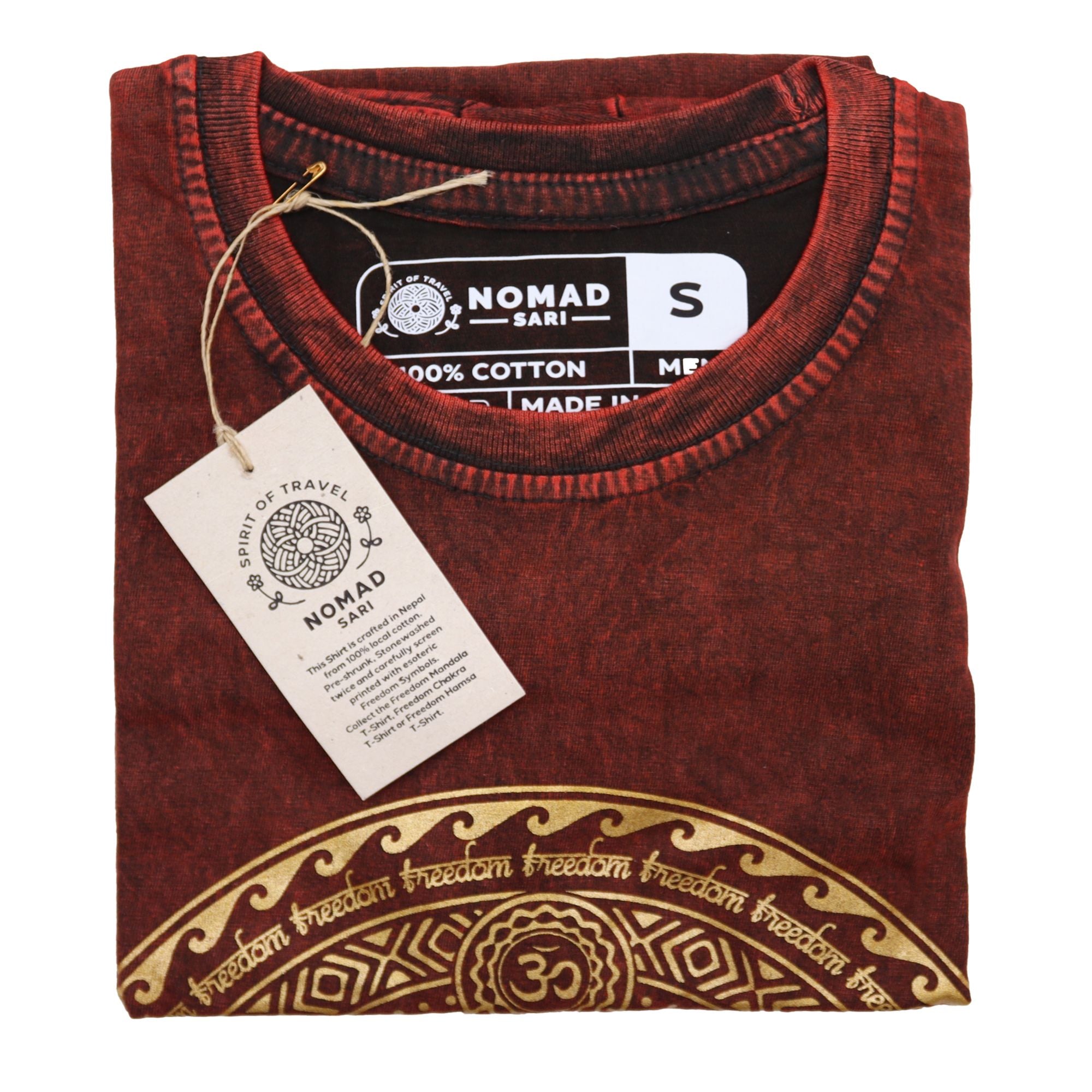 Small Stone Washed Teashirt - Chakra - Maroon