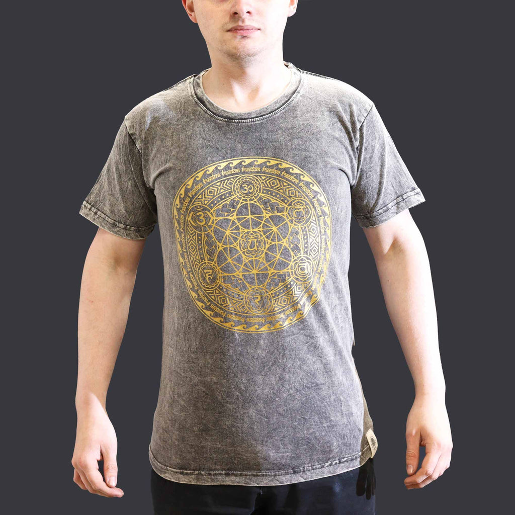 Small Stone Washed Teashirt - Chakra - Dark Grey