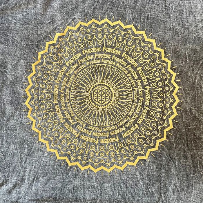 Large Stone Washed Teashirt - Mandala - Green