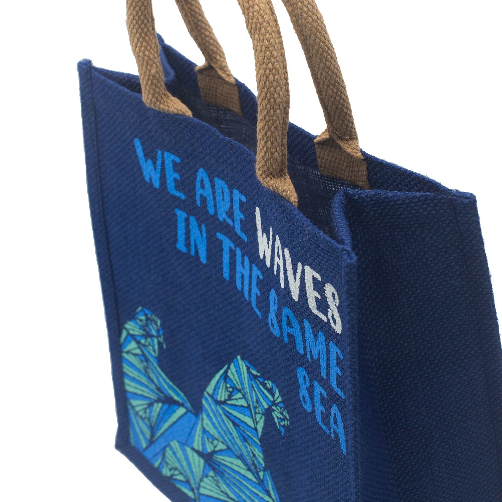 Printed Jute Bag - We are Waves - Blue