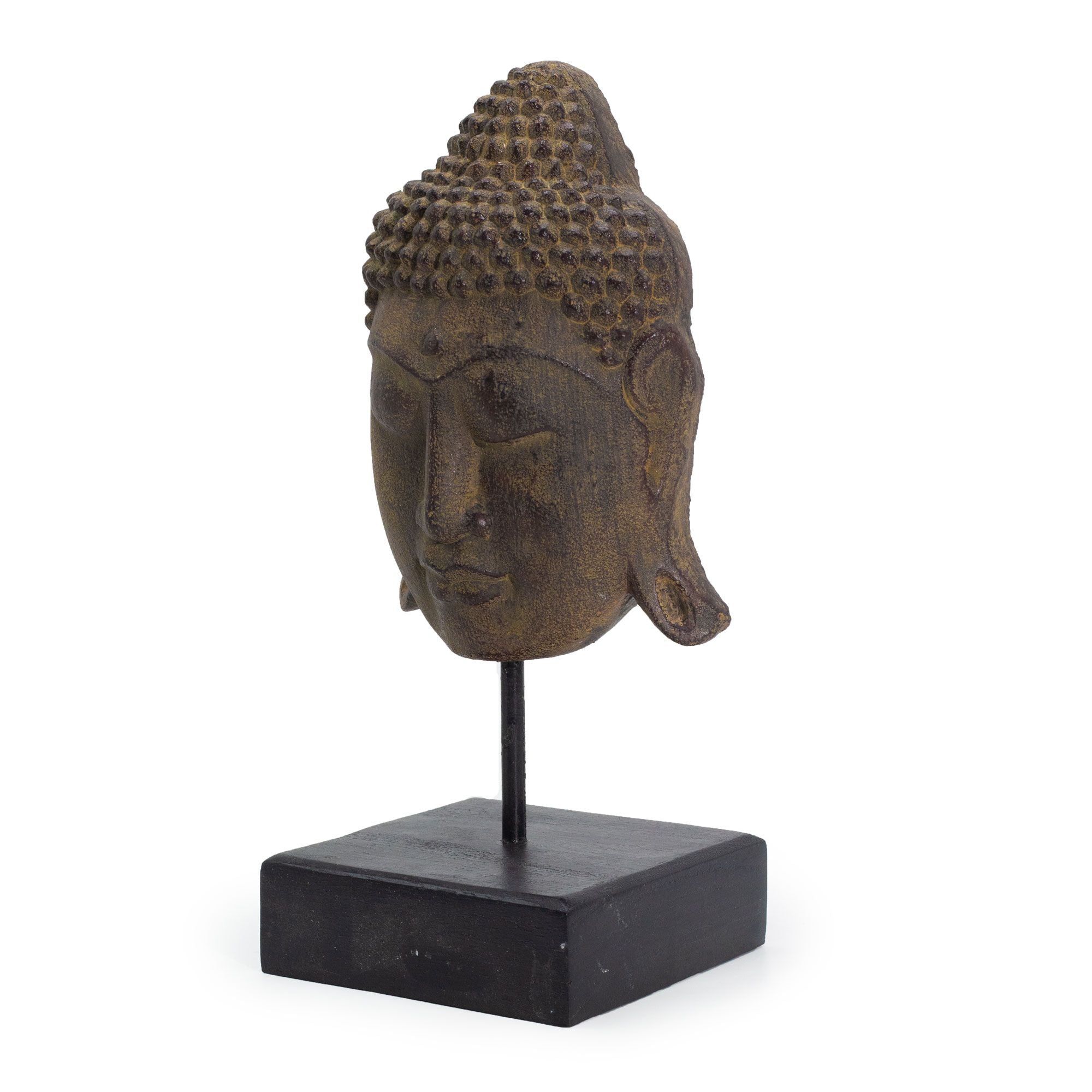 Large Serenity Buddha Head on Stand  - Grey