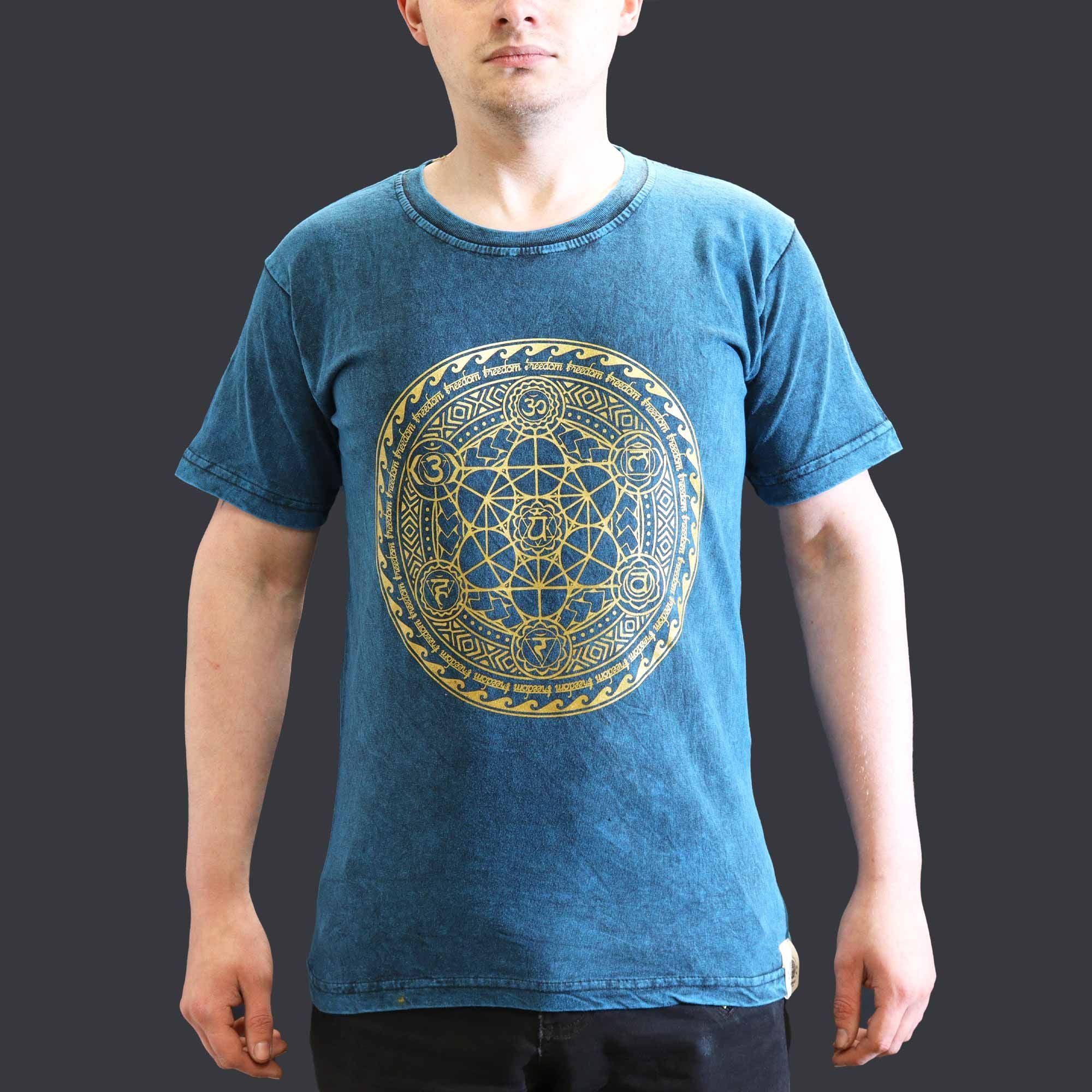 Small Stone Washed Teashirt - Chakra - Blue