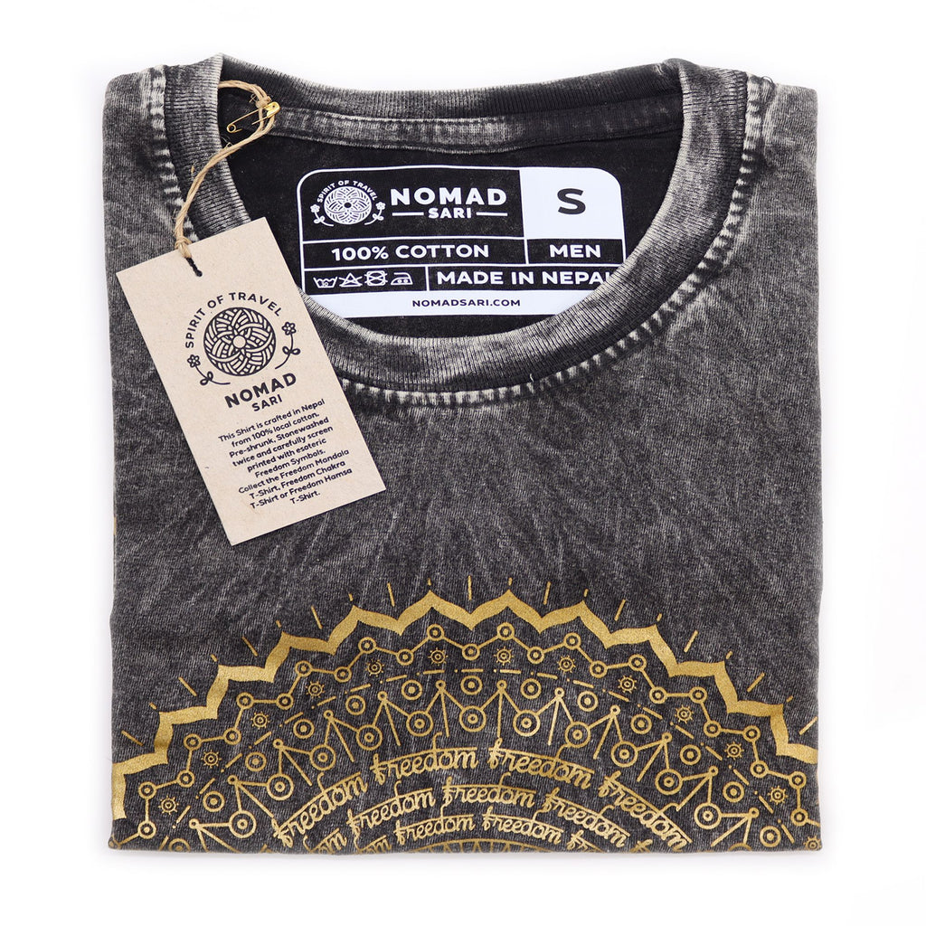 Small Stone Washed Teashirt - Mandala - Dark Grey