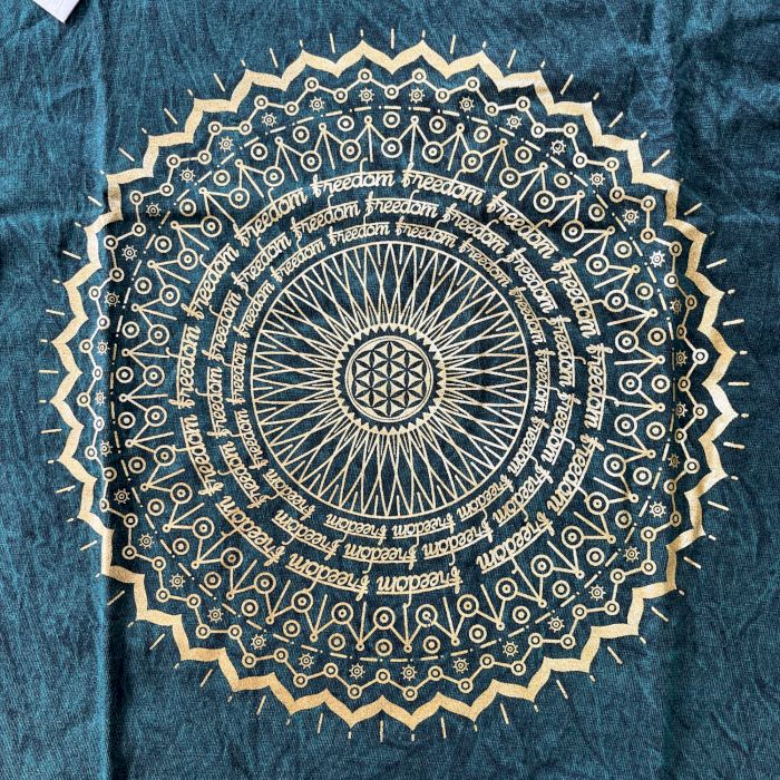 Small Stone Washed Teashirt - Mandala - Green